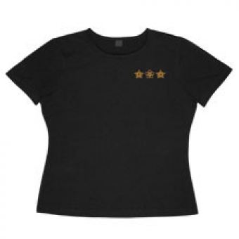 Venus-T-Shirt, schwarz mit Golddruck für Damen